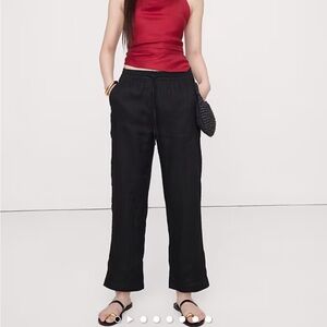 BR Elegant Linen Black Women's Pants